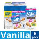 Silk Shelf-Stable Almond Milk, Unsweetened Vanilla, Dairy-Free, Vegan, Non-GMO Project Verified, 1 Quart (Pack of 6) (EXP 05/31/27)