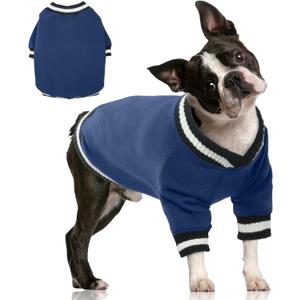 FUAMEY Dog Pullover SweatshirtDog Winter Sweaters Warm Dog Clothes Dog Vest Thick Puppy Pullover Soft Pet Fleece Sweater Cute Doggie Boy Girl Outfit for Small Medium Dogs Blue M (Medium(chest:25.2in))