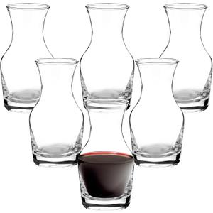 Jarsoph Set of 6 Single Serving Wine Carafe Individual Glass Decanter 6.5oz Mini Refill Decanters for Dinner Parties Tastings Bars Restaurants