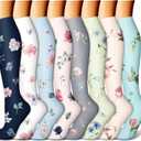 CHARMKING Compression Socks for Women & Men Circulation (8 Pairs) 15-20 mmHg is Best Support for Athletic Running,Cycling (Small-Medium, 27 Blue/Pink/Cyan/Black/Pink)