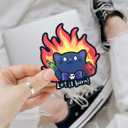 3 Pcs Let It Burn Arson Cat Funny Cat Stickers for Car Truck Van Toolbox Instruction Electrical Helmet Welder Water Bottle Tumbler Phone Case Gifts for Adults 3"x3"