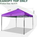 10x10 Canopy Replacement Top with Air Vent Silver Coated for Straight Leg Canopy Frame, (Purple)