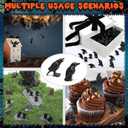 120 PCS Mini Resin Crow Figurines Halloween Decor Black Miniature Crow Gothic Tiny Raven Vase Filler Spooky Bird Ornament DIY Craft Project for Garden Landscape Scene Cupcake Topper Decoration