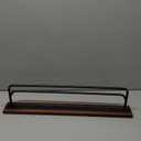 MyGift 2 Tier Wall Mounted Industrial Matte Black Metal Towel Holder Bar on Rustic Burnt Solid Wood, 18 Inch Dual Rails for Hanging Bathroom Hand Towels