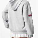 SOLY HUX Hoodies for Women Number Graphic Hooded Sweatshirt Drop Shoulder Long Sleeve Y2k Pullover Tops, Grey Letter, X-Small