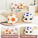 Uvvyui Soccer Pillow Football Throw Pillows Round Shaped Decorative Pillow Aesthetic Room Decor Soccerball Plush Cushion for Couch BedroomOrange, 12 Inch