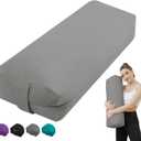 Restorative Yoga Bolster - Velvet Covered Meditation Pillow for Yin & Prenatal Yoga (27IN /68CM, Gray)
