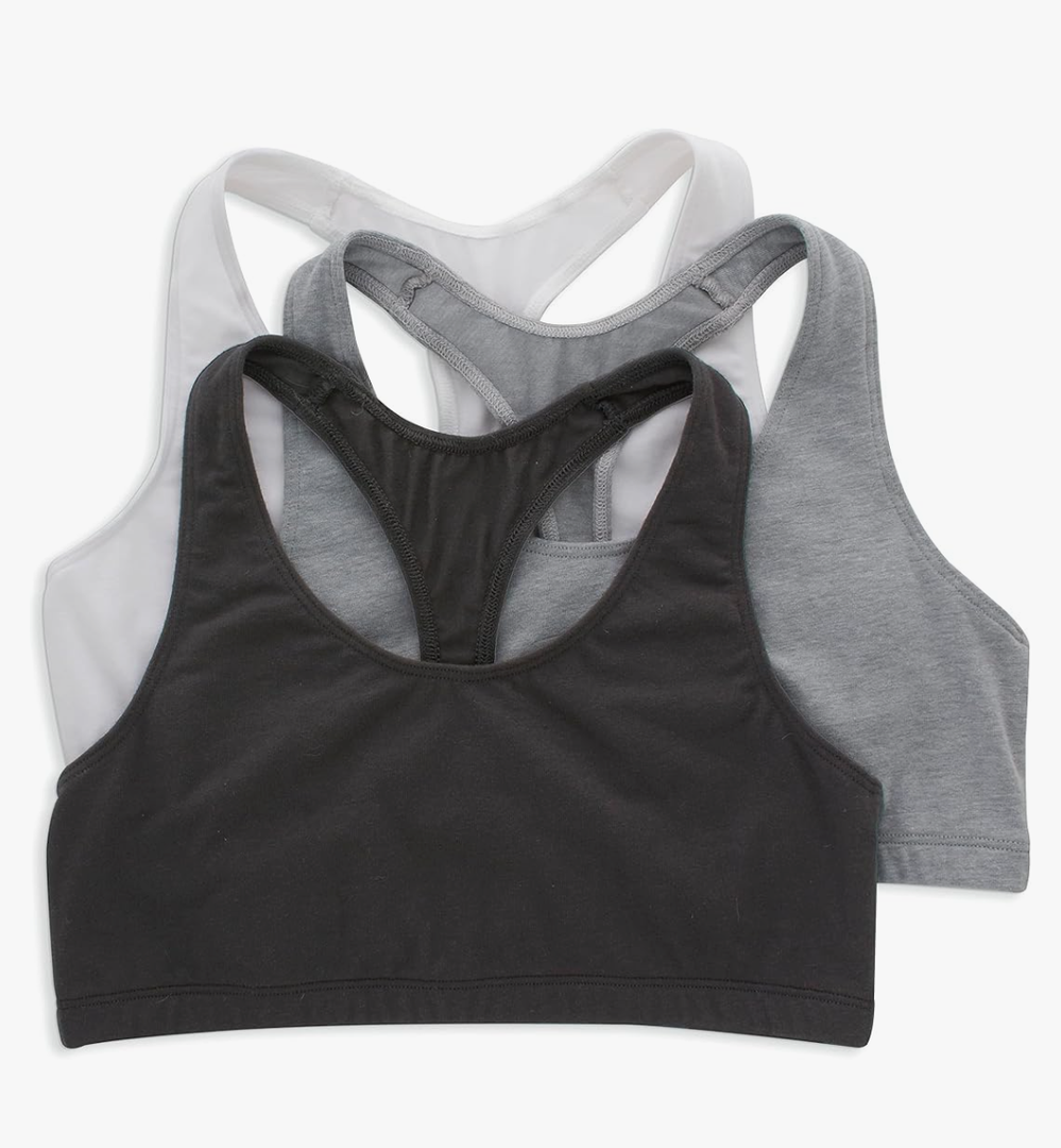 Hanes Women's Racerback Cotton T-Back Bralette (3 Pack) 2XL