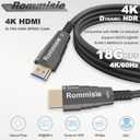 4K HDMI 200FT Cable Fiber Optic, HDMI 2.0,18Gbps 4K@60Hz (4:4:4 HDR10 HDCP2.2 ARC CEC) Ultra HD One-Direction Cord Ethernet Audio Return Compatible with UHD TV Monitor Laptop Xbox PS4/PS5 ect