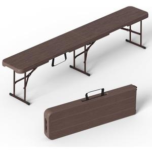 VSOAEIL 6 Foot Folding Bench, 6 FT Foldable Plastic Bench Indoor & Outdoor, 1 Pack