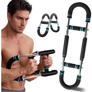 Twister Arm Trainer, 60-110lb Adjustable Chest & Arm Muscle Trainer for Men, Forearm Strengthener Shoulder Arm Exercise Equipment, Chest Workout Bar Portable Arm Exerciser for Home Fitness (BLUE)