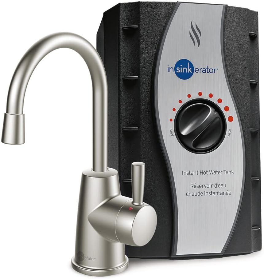 INSINKERATOR HOT250 Instant Hot Water Dispenser System, H250SN-SS Single-Handle Faucet in Satin Nickel Finish, 2/3-Gallon Stainless Steel Tank