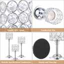 Mumufy 12 Pieces Crystal Candle Holders Set 3 Sizes Tall Crystal Wedding Candlestick Holders Pillar Candelabra Stand for Table Centerpieces for Christmas Party Wedding Dining Decoration (Silver)