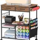 Mobile Craft Cart with Vinyl Roll Holder, Crafting Table Accessories Holder, 24.8 x 14.3 x 29 inches
