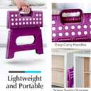 Handy Laundry Folding Lightweight Step Stool - Sturdy Enough to Support Adults and Safe Enough for Kids - Opens Easy with One Flip - Great for Kitchen, Bathroom or Bedroom (Purple - 9 Inch)