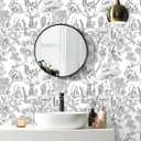 2 x Timeet 17In  78.7In Peel and Stick Wallpaper for Bedroom Funny Wall Paper Removable Self Adhesive Contact Paper Black and White Wallpaper Decor
