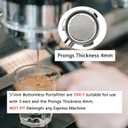 DFD 51mm Bottomless Portafilter Compatible with Gevi Espresso Machine, 51mm Portafilter 3 Ears with Prongs Thickness 4mm Fits for Yabano Included Portafilter Filter Basket Espresso Accessories