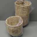 3PACK Coastal dome Rattan Shades,Set of 3 Rattan pendant light shades,Replacement Boho hanging lamps shade,Woven Lampshade for Floor Lamps, Pendant Light, Chandelier, Wall Sconces Light Fixture