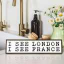 Funny Bathroom Decor Signs, I See London I See France Sign, Restroom Wall Art, Modern Farmhouse Home Decors, Kids Bathroom Decor, Decorative Wooden Table Sign, 17.8x4x1.2 inches