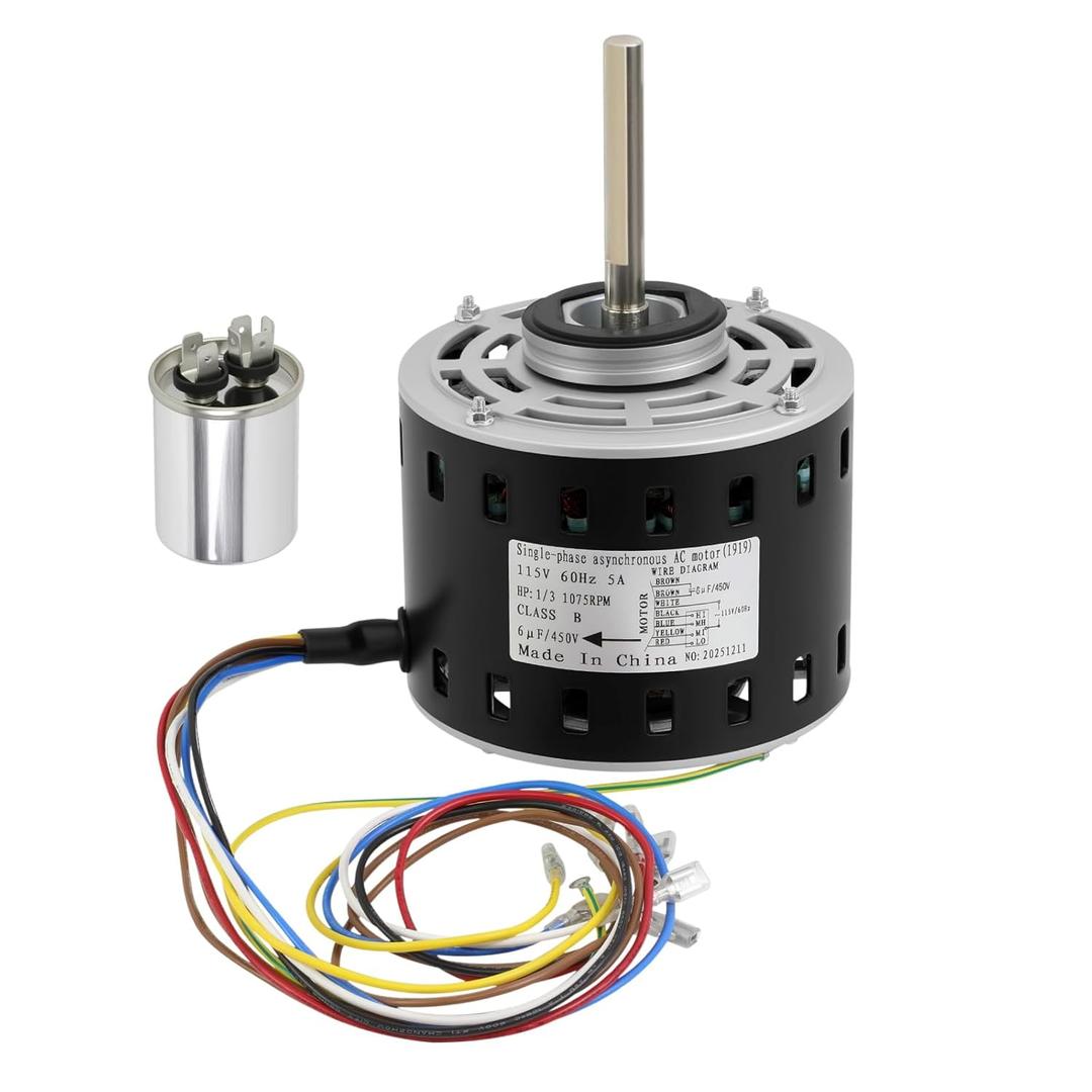 5KCP39HGS599S Blower Motor Furnace 1/3 HP 1075 RPM 4-Speed Replacement for GE & Trane Models MOT9053, MOT09053, MOT18948, MOT04716, MOT04722, MOT13512, MOT16953,115V 1075 RPM