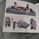 130" Oversized Boneless Cloud Couch, Modular Sectional Couches for Living Room, L-Shaped with Deep Seats, No Assembly Required, 4-Seater Washable Fabric Sleeper Sofa, Grey