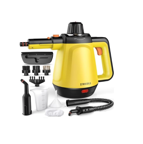 Handheld Steam Cleaner: Multi-Surface Steamer with 10 PCS Accessories Pressurized Natural Steam Cleaner for Home Cleaning Dirt, Grease, Grout, Tile, Floor, Couch and Car