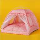 Cat Princess Bed Tent House - Kitty Cute Tent Indoor,Small Dog House Indoor/Outdoor Cave Nest Bed Small Dog Tent for Cat,Puppy Tent (15.7"x15.7"x14.5"/Pink)
