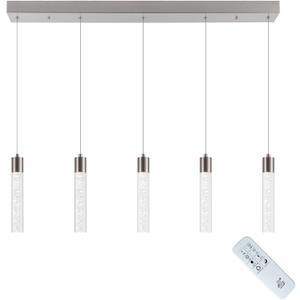 Pendant Light Kitchen Island with Remote Control - Brushed Nickel Adjustable Height Kitchen Island Light, 3000K/4000K/6000K Dimmable LED Handing Light for Dining Room, Bar, Hallway