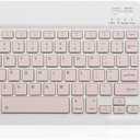 Bluetooth Keyboard and Mouse Combo Rechargeable Portable Wireless Keyboard Mouse Set for Apple iPad iPhone iOS 13 and Above Samsung Tablet Phone Smartphone Android Windows (10 inch Pink)