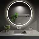 LED Bathroom Mirror 36 Inch Round Bathroom Mirror with Lights, Circle Wall Mirror with 3 Colors Brightness, Anti-Fog for Bathroom Vanity, Entryway Living Room