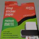 JOYEZA Premium Printable Vinyl Sticker Paper for Inkjet Printer - 25 Sheets Matte White Waterproof, Dries Quickly Vivid Colors, Holds Ink well- Tear Resistant - Inkjet & Laser Printer