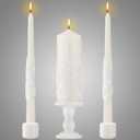 Irenare Unity Candles with Holder for Wedding Ceremony Wedding Decortions Accessories Glass Candle Holder Pillar Candle for Formal Events Church (Ceramics)