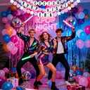 Kpop Theme Party Decorations Christmas Giant Friendship Bracelet Garland Kit Customizable Friendship Bracelet DIY Banner with Letters Plastic Balls DIY Supplies for Wedding Decor(Pink Color)