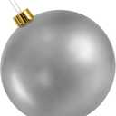Inflatable Christmas Ornaments,18" 25" Christmas Oversized Ornament,Christmas Ball Decorations Indoor Outdoor, Use as Festive Yard Decoration (Silver, 25")