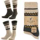 GoWith Alpaca Wool Socks for Men and Women, Unisex Thermal Crew Socks for Hiking, Work, Outdoor, Mod:3097, 2 Pairs