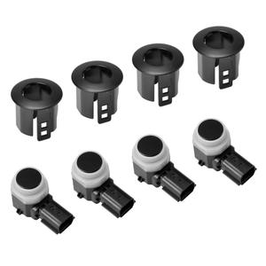 4 Pcs Parking Reverse Aid Sensor & 4 Pcs Bracket Compatible with 2015-2018 Ford F-150 F-250 F-350 Super Duty Replaces# HC3Z15K859A, HC3Z-15K859-A, FL3Z-15K859-B, HC3T-15K859-EA
