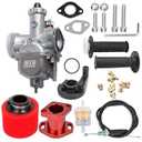 VM22 Carburetor Predator 212CC 196cc! CT200U KT196 Moto Mini Bike Race and Go Kart 6.5HP Baja Warrior Heat - Includes MB165 MB200 Air Filter Kit & Cable Throttle Control Handle (Red air Filter)