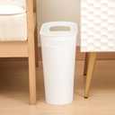 rejomiik Small Trash Can, 3.5 Gallon Slim Garbage Can Plastic Waste Basket with Handles Container Bin for Narrow Spaces Bathroom, Bedroom, Kitchen, Office at Home, White
