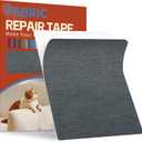 Linen Fabric Repair Tape Kit, 8.3" x 11" Self-Adhesive Couch Patch Repair Fabric Patches for Furniture, Clothes, Upholstery, Carpets, Chairs, Sofas, Pillows Darker Grey