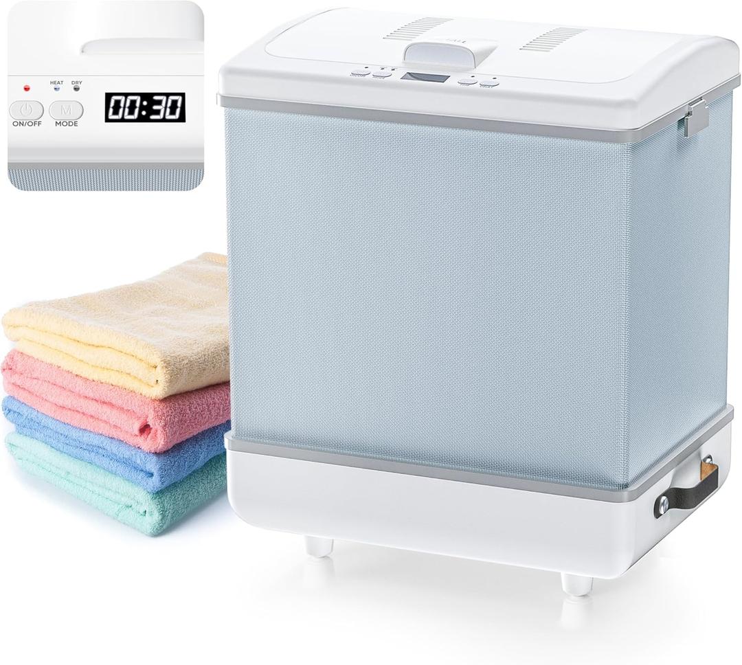 Towel Warmer Heated Warmers for Bathroom: Large Bucket for Towels, Blankets and Bathtub, Luxury Warmers for Baby Kids Families, Portable Heat Dryer & Heater for Home Hotels Spa Gym Outdoor (35L)