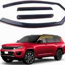 in-Channel Rain Guards 4-Piece Compatible with 2021-2025 Jeep Grand Cherokee L Window Visors Side Window Deflectors Vent Visor Shield Shade