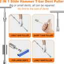 97pcs Dent Puller Kit, Paintless Dent Removal Kit for Dent Repair, Car Dent Repair Kit with Golden Lifter, Bridge Puller, Slide Hammer T-Bar, Car Dent Puller for Car Refrigerator Door Ding Repair
