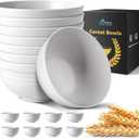 HOTEC Unbreakable Wheat Straw Cereal Bowls - Microwave & Dishwasher Safe Soup and Salad Bowls BPA Free, Set of 8, 26oz, White (5.9 inches (W) x 3 inches (H))