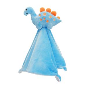 Pro Goleem Dinosaur Security Blanket Soft Loveys for Babies for Boys and Girls Newborn Lovie Infant Blankie Snuggle Toy Stuffed Animal Baby Gifts Blue 14 Inch