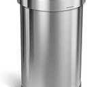 simplehuman 45 Liter/ 12 Gallon Semi-Round Hands-Free Step Trash Can, Brushed