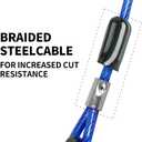 Dog tie Out Cable, 10/20/25/30/50/70/100 feet, Suitable for Dogs up to 350 pounds, Dog Cable with Swivel Buckle, Lightweight, Non-Winding, for Outdoor Camping, Yard Dog Cable (Blue, 20FT)