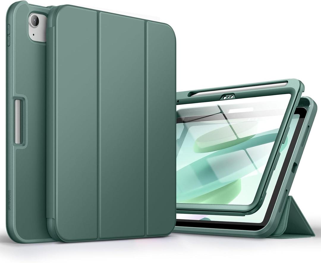 SURITCH Case for iPad (A16) 11th Generation 11 Inch 2025/iPad 10th Generation 10.9 Inch 2022, with Screen Protector, Pencil Holder Tri-fold Stand Auto Wake/Sleep Shockproof Protection,Green