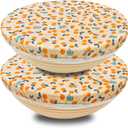 OHIYO Reusable Beeswax Bowl Covers (2 Large), Elastic Cotton Cloth Sourdough Bread Cover, 12 inch Reusable Bowl Caps for Bread Proofing Baskets and Large Mixing Containers