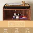 Record Player Stand, Turntable Stand with Record Storage and Charging Station & USB Ports, Record Player Table with Metal Divider, Record Stand Up to 160 Albums for Living Room, Bedroom Walnut, 19.6" x 15.7" x 31.8"