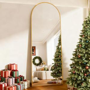 58"x19"Floor Mirror Full Length, Arched Full Length Mirror with Stand, Full Body Mirror, Hanging or Large Leaning for Bedroom Living Room Gold